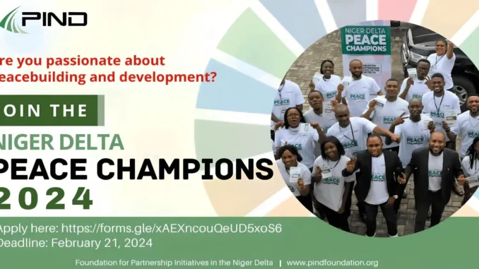 PIND Niger Delta Peace Champions 2024 for Youth Leaders (How To Apply)