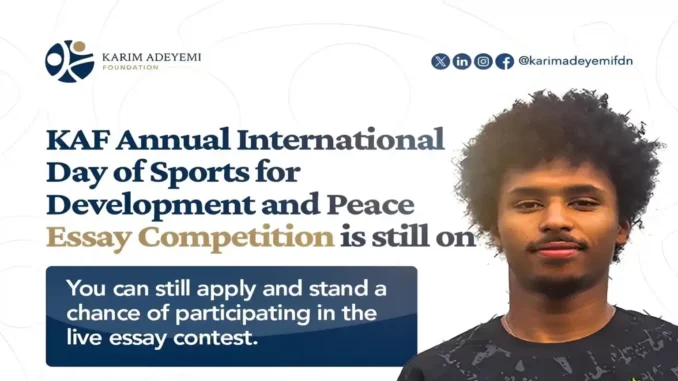 Karim Adeyemi Foundation's Essay Contest: Sports Uniting Communities in Oyo State