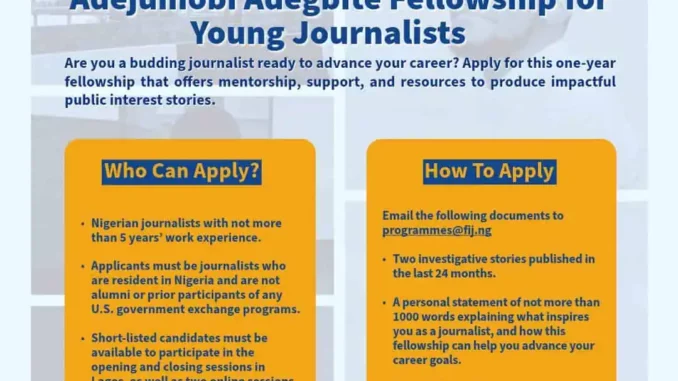 FIJ-Adejumobi-Adegbite-Fellowship-2025-for-Young-Journalists-in-Nigeria- FIJ Adejumobi Adegbite Fellowship for Nigerian Journalists (2025)