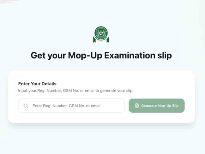 Print Your JAMB Mop-Up Exam Slip